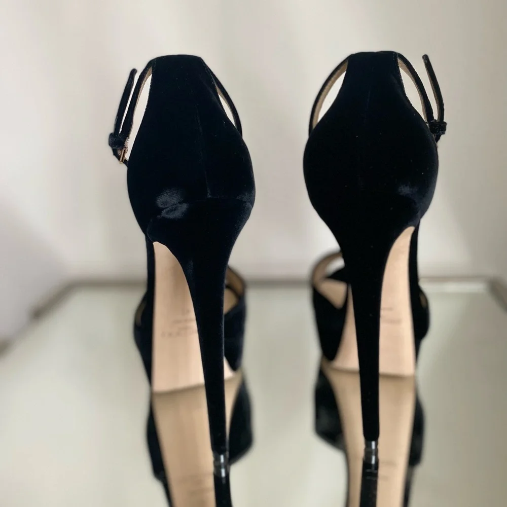 New Jimmy Choo Max 150 Black Velvet 41 $995 - Picture 6 of 17
